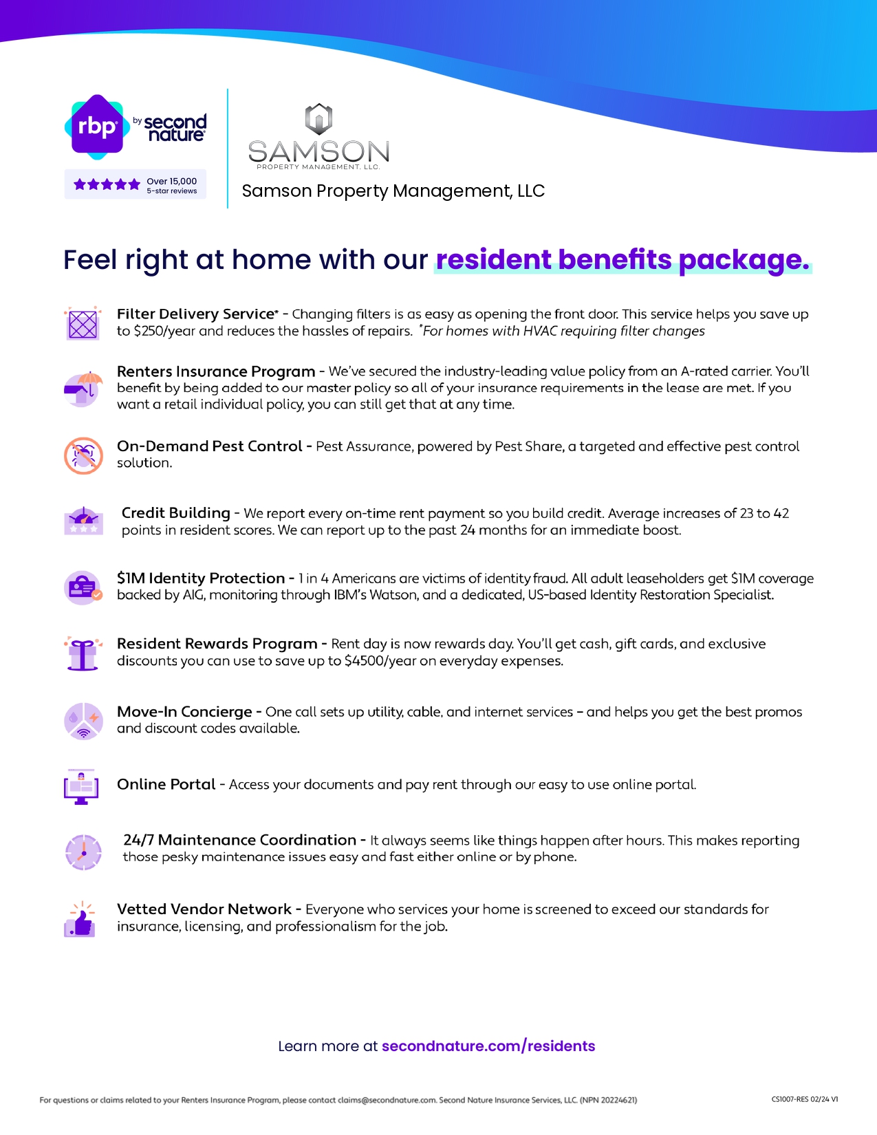 Resident Benefits Package